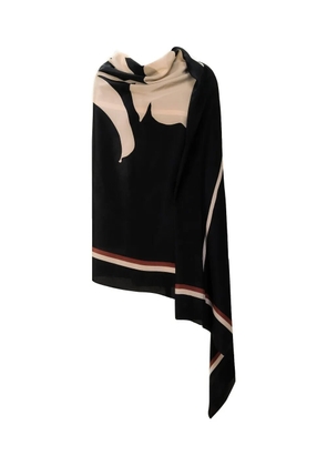 Johanna Ortiz Magnolia Silhouette silk shawl - Black