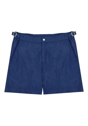 Incotex logo-patch swim shorts - Blue