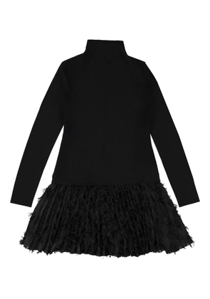 BOSS roll-neck ruffled dress - Black
