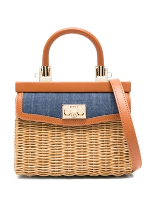 Rodo woven top-handle tote bag - Neutrals