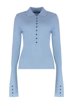 Les Filles d'Eva buttoned long-sleeve polo top - Blue