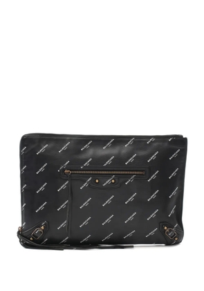 Balenciaga Pre-Owned 2000s logo print classic clutch bag - Black