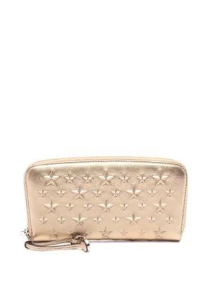 Jimmy Choo Pre-Owned 2010s Filipa star-studded zipper wallet - Gold