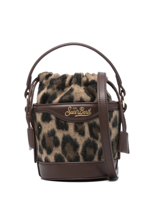 MC2 Saint Barth mini Mila leopard-print bucket bag - Brown
