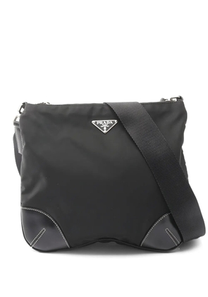 Prada Pre-Owned 2000s logo-plaque leather cross body bag - Black