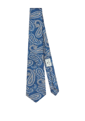 ETRO jacquard paisley motif tie - Blue