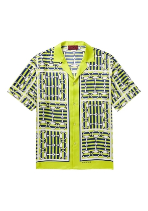 Gucci printed bowling shirt - Green