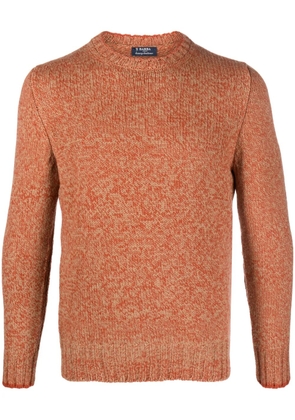 Barba speckle-knit virgin wool jumper - Orange