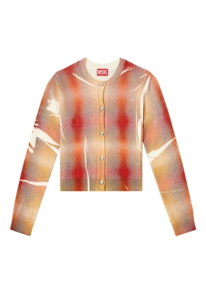 Diesel M-Chloty silver button check cardigan - Neutrals