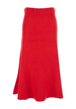Fabiana Filippi brushed-effect skirt - Red