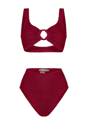 PARAMIDONNA Irina high-waisted textured ring-detail bikini