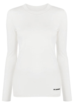 Jil Sander logo-print long-sleeve T-Shirt - Neutrals