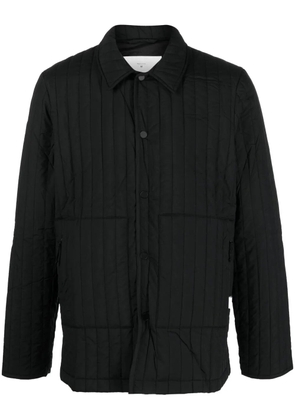 Rains quilted button-front shirt jacket - Black