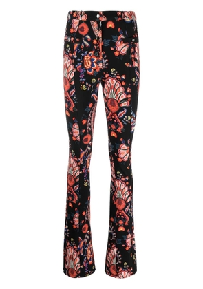 Rabanne floral print high-waisted trousers - Black