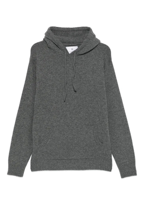 SEVEN GAUGE ribbed-pocket knit hoodie - Grey