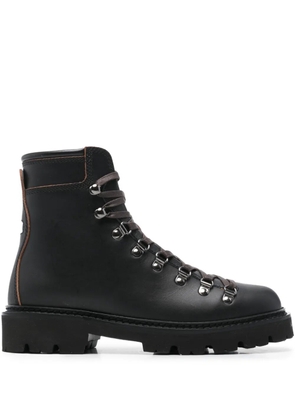 Bally 35mm lace-up lug-sole combat boots - Black