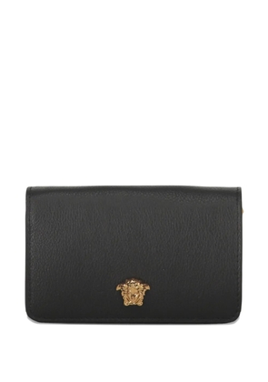 Versace logo-plaque leather wallet - Black