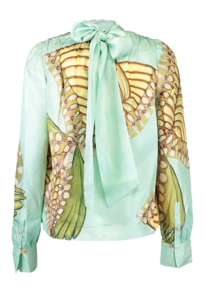 Ulla Johnson tie-neck ornament blouse - Green