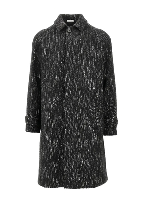 BRERAS MILANO buttoned herringbone single-breasted coat - Black