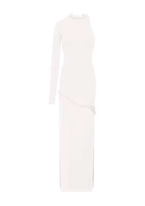 MANURÍ Candy one-sleeve braided-detail maxi dress - White