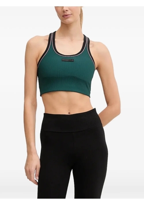 Ea7 Emporio Armani logo-patch sports bra - Green