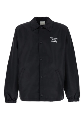 Drôle De Monsieur La Veste slogan-print shirt jacket - Black
