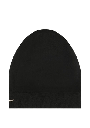 Saint Laurent ribbed beanie hat - Black