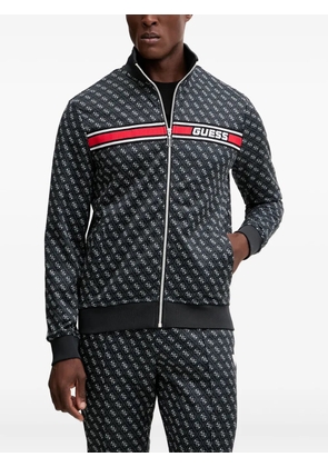 GUESS USA monogram-pattern zip sweatshirt - Black