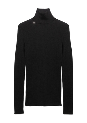 Prada ribbed logo turtleneck sweater - Black