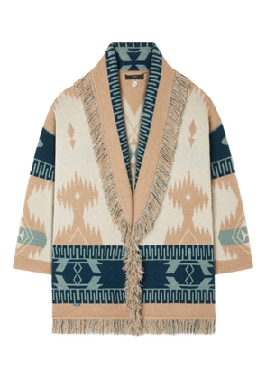 Alanui Icon jacquard fringed cardigan - Neutrals