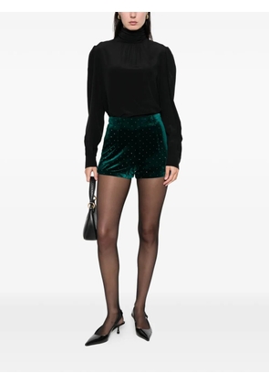 NEVER FULLY DRESSED embellished velvet shorts - Green