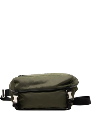 Prada Pre-Owned 2013-2025 Saffiano Trimmed Tessuto Double Buckle belt bag - Green