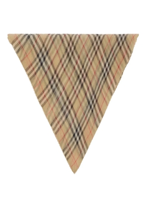 Burberry checked pleated silk chiffon scarf - Neutrals