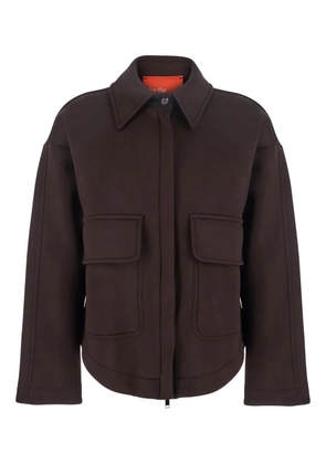 Merci classic-collar flap-pocket jacket - Brown