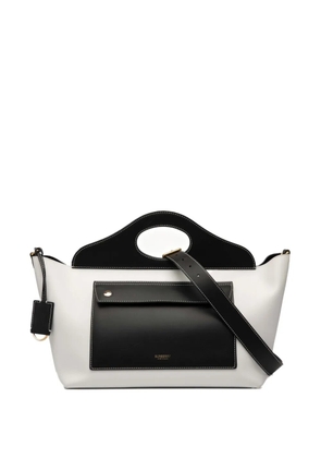 Burberry Pre-Owned 2018-2025 Medium Bicolor Leather Soft Pocket satchel - Black