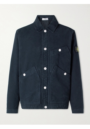 Stone Island - Logo-Appliquéd Organic Cotton-Moleskin Jacket - Men - Blue - M