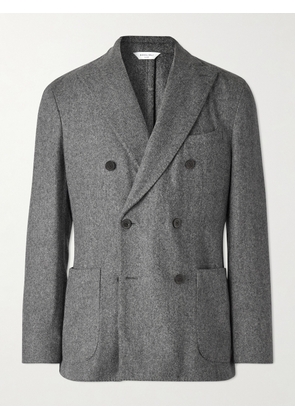Boglioli - Herringbone Wool-Blend Double-Breasted Blazer - Men - Gray - IT 46