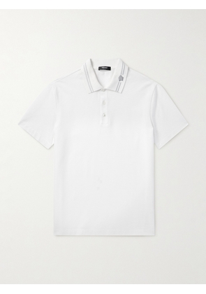 Versace - Medusa Embroidered Cotton-Piqué Polo Shirt - Men - White - XS