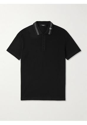 Versace - Medusa Embroidered Cotton-Piqué Polo Shirt - Men - Black - XS