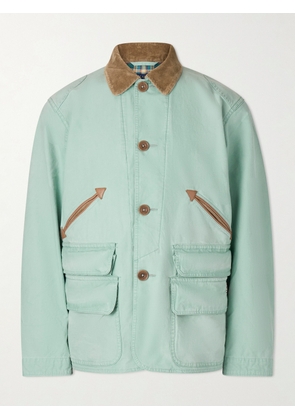 Polo Ralph Lauren - Leather and Corduroy-Trimmed Cotton-Canvas Field Jacket - Men - Green - S