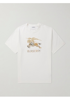 Burberry - Logo-Print Cotton-Jersey T-Shirt - Men - White - XS