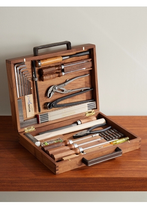 WohnGeist - Swiss Leather-Trimmed Wooden Toolkit - Men - Brown