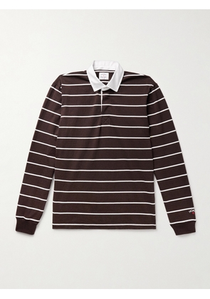 Noah - Rugby Striped Cotton-Jersey Polo Shirt - Men - Brown - S