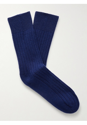 The Elder Statesman - Ribbed Cashmere Socks - Men - Blue