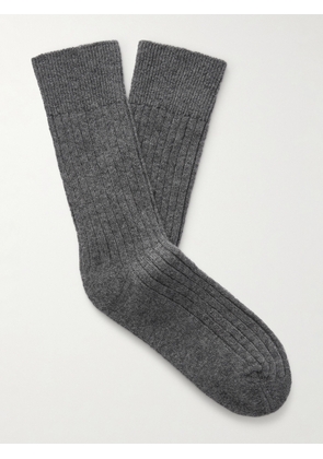The Elder Statesman - Ribbed Cashmere Socks - Men - Gray