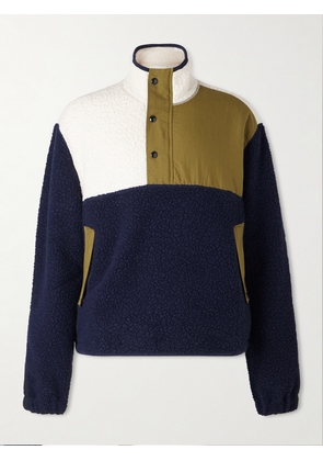 Drake's - Fleece and Shell Half-Placket Jacket - Men - Blue - XS