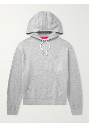 The Elder Statesman - Daily Logo-Embroidered Cotton and Cashmere-Blend Hoodie - Men - Gray - S