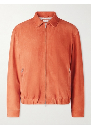 Brunello Cucinelli - Suede Blouson Jacket - Men - Orange - S