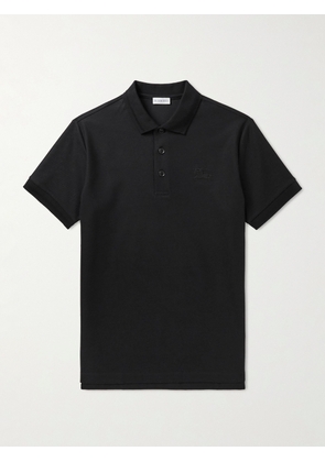 Burberry - EKD Logo-Embroidered Cotton-Piqué Polo Shirt - Men - Black - S