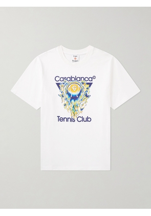 Casablanca - Tennis Club Icon Logo-Print Organic Cotton-Jersey T-Shirt - Men - White - XS